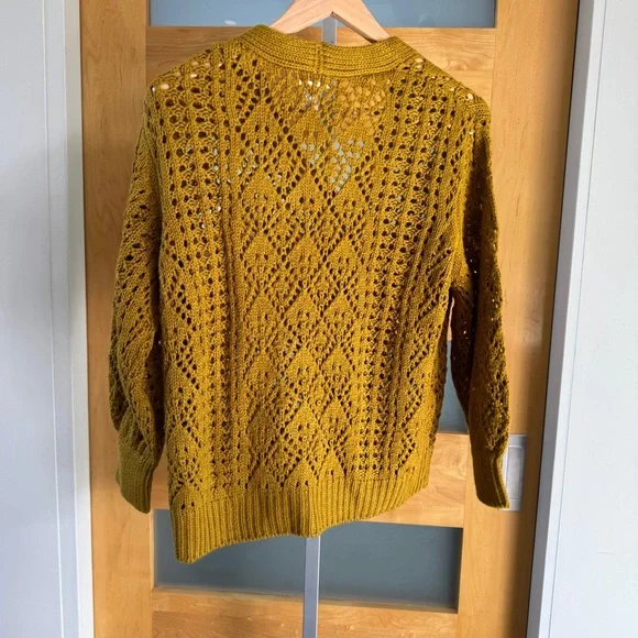 Cost Plus World Market Mustard Lace Cardigan - Picture 5 of 5